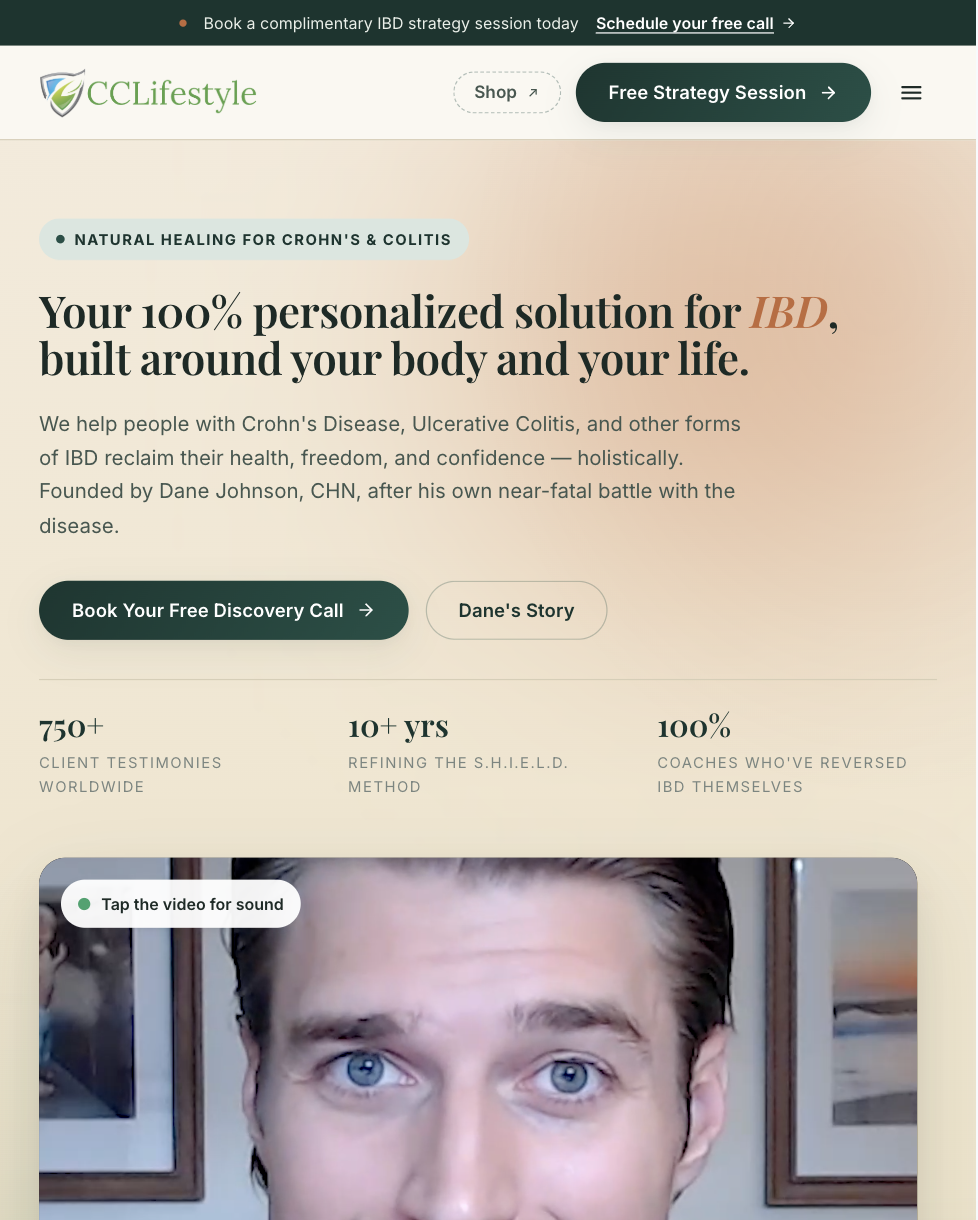 Crohn's Colitis Lifestyle website